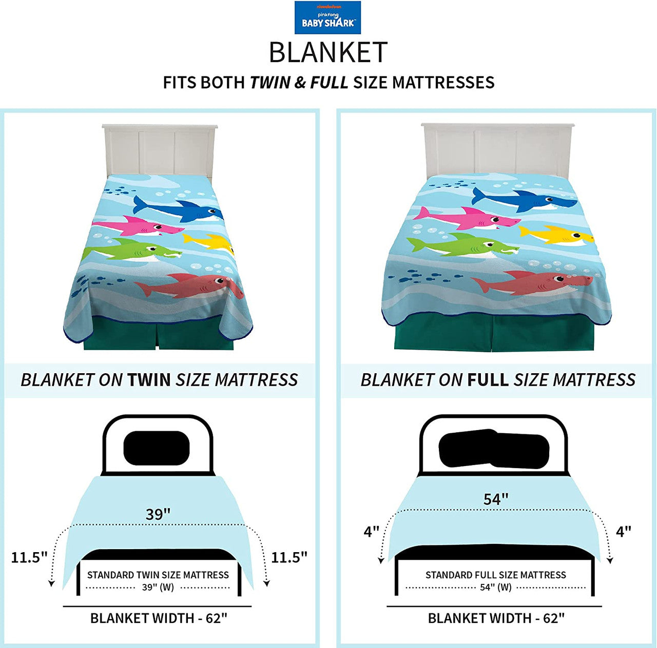 Baby Shark Underwater Friends Blanket