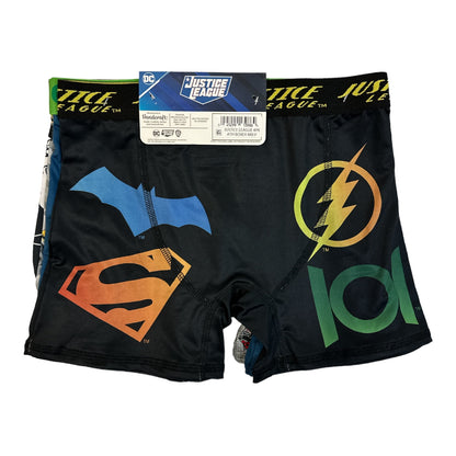 DC Comics Justice League Boys 4-Pack Athletic Boxer Briefs, Batman, Flash & Green Lantern Underwear Set, Multicolor