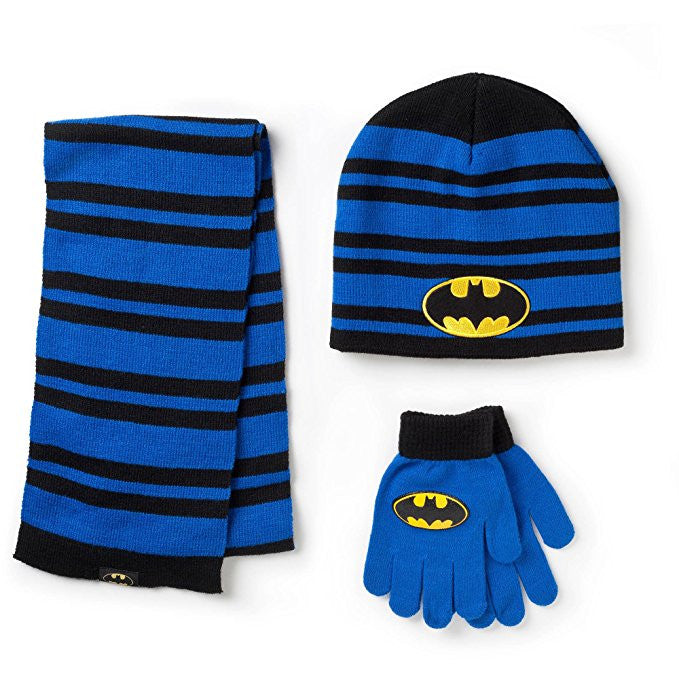 Batman 3 Piece Knit Hat, Scarf and Glove Set