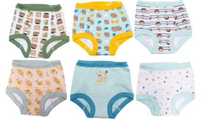 CoComelon Toddler Boys 6-Pack Potty Training Pants, JJ and Cody Underwear Set with Bonus Chart, Multicolor