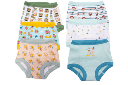 CoComelon Toddler Boys 6-Pack Potty Training Pants, JJ and Cody Underwear Set with Bonus Chart, Multicolor