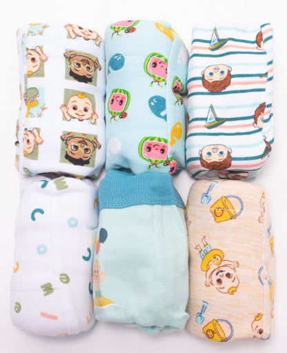 CoComelon Toddler Boys 6-Pack Potty Training Pants, JJ and Cody Underwear Set with Bonus Chart, Multicolor
