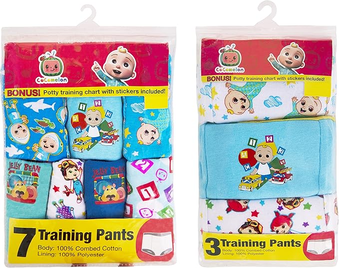 CoComelon Toddler Boys 10-Pack Potty Training Pants, JJ and Friends Underwear Set, Multicolor