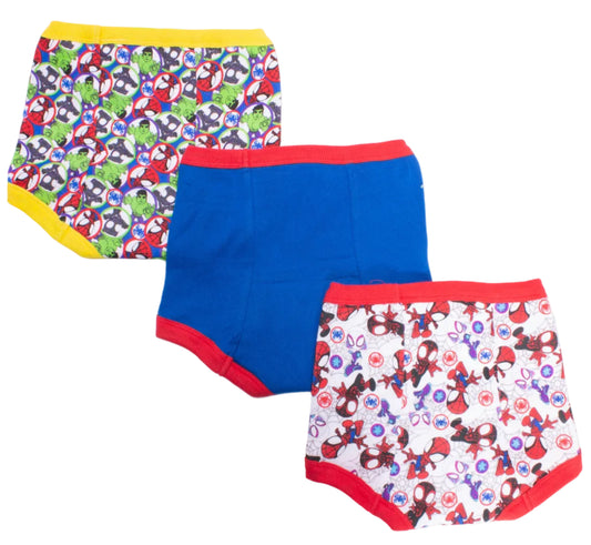 Marvel Spidey and His Amazing Friends Toddler Boys 3-Pack Potty Training Pants, Spider-Man Ghost-Spider and Hulk Underwear Set with Bonus Chart, Multicolor