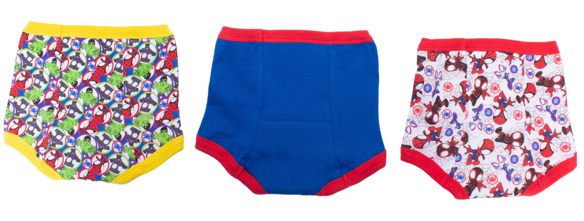 Marvel Spidey and His Amazing Friends Toddler Boys 3-Pack Potty Training Pants, Spider-Man Ghost-Spider and Hulk Underwear Set with Bonus Chart, Multicolor