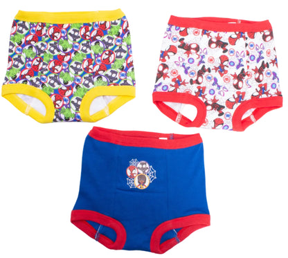 Marvel Spidey and His Amazing Friends Toddler Boys 3-Pack Potty Training Pants, Spider-Man Ghost-Spider and Hulk Underwear Set with Bonus Chart, Multicolor