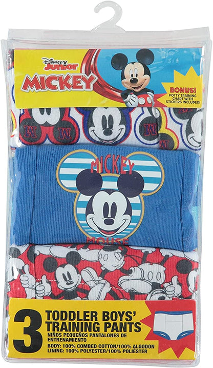 Mickey Mouse Toddler Boys 3-Pack Potty Training Pants, Disney Underwear Set, Multicolor, Size 2T/3T