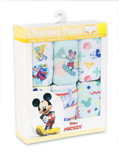 Disney Mickey Mouse Toddler 6-Pack Training Pants – Cotton Potty Training Underwear with Bonus Sticker Chart