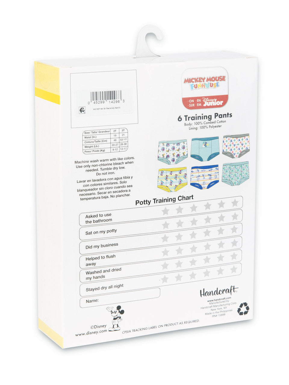 Disney Mickey Mouse Toddler 6-Pack Training Pants – Cotton Potty Training Underwear with Bonus Sticker Chart