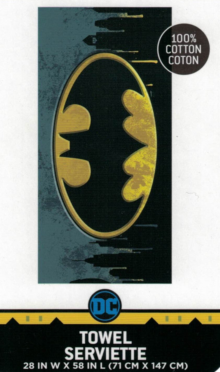 Batman Themed Cotton Beach Towel, 28''x 58''
