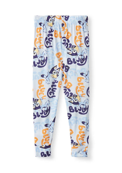 Bluey Unisex Toddler Pajama Set, 2-Piece Long Sleeve Top and Pants, Blue All-Over Character Print, Unisex Sleepwear, Sizes 12M-4T