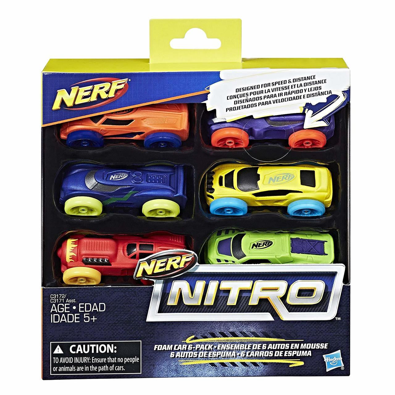 Nerf Nitro Foam Car 6-Pack (Version 1)