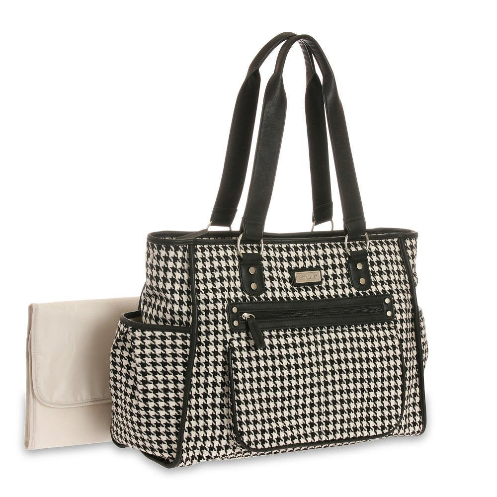 Carters City Tote Black / Grey Houndstooth Tote - Diaper Bag