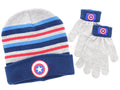 Captain America 2-Piece Knit Hat and Glove Set (Dark Blue)