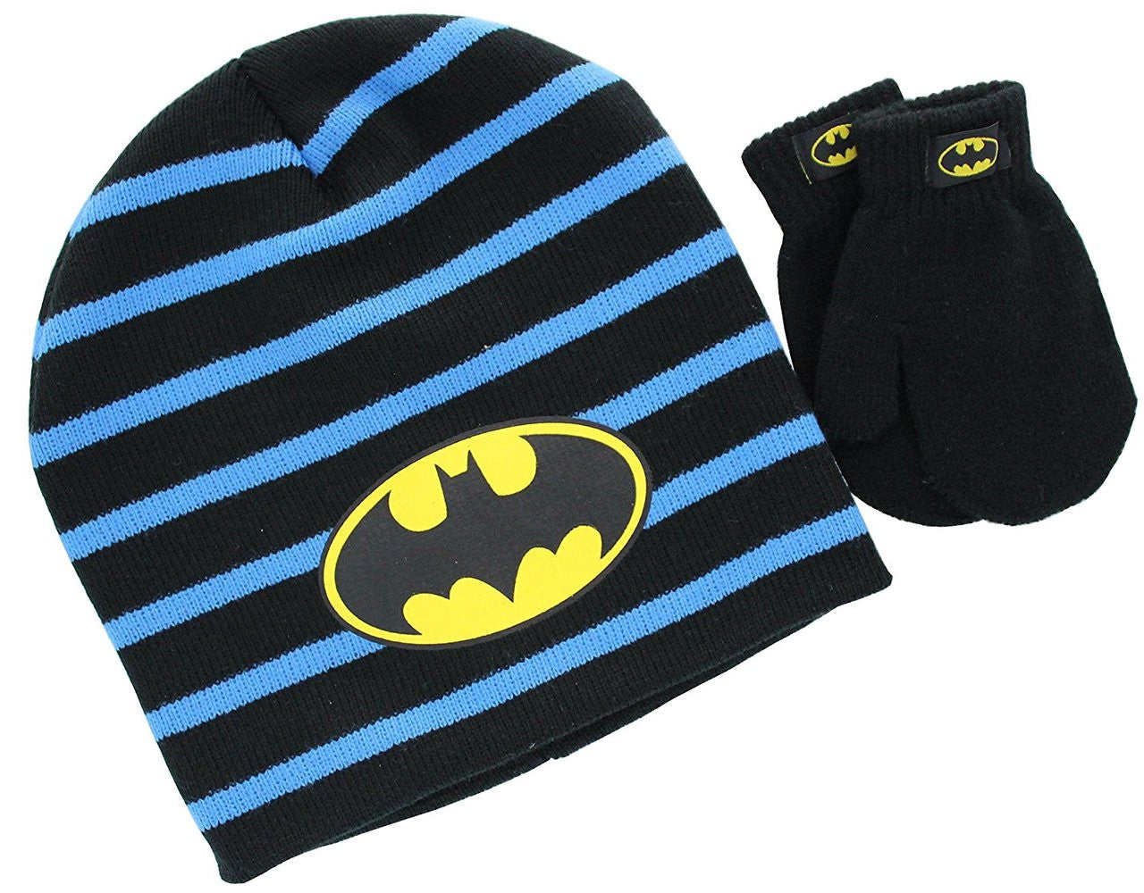Batman Toddler Knit Hat and Mittens Set (Black)
