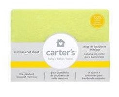 Carter's Jersey Knit Fitted Bassinet Sheet, Apple Green