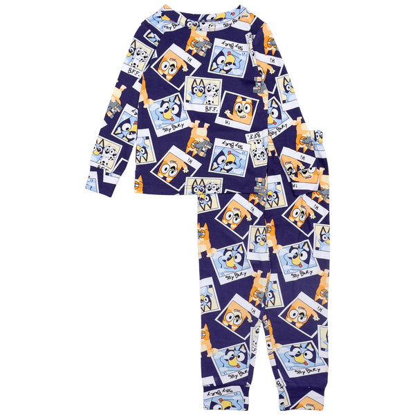 Bluey Unisex Toddler Pajama Set Long Sleeve Top and Jogger Pants Snapshot Print Unisex Sleepwear Sizes 12M to 