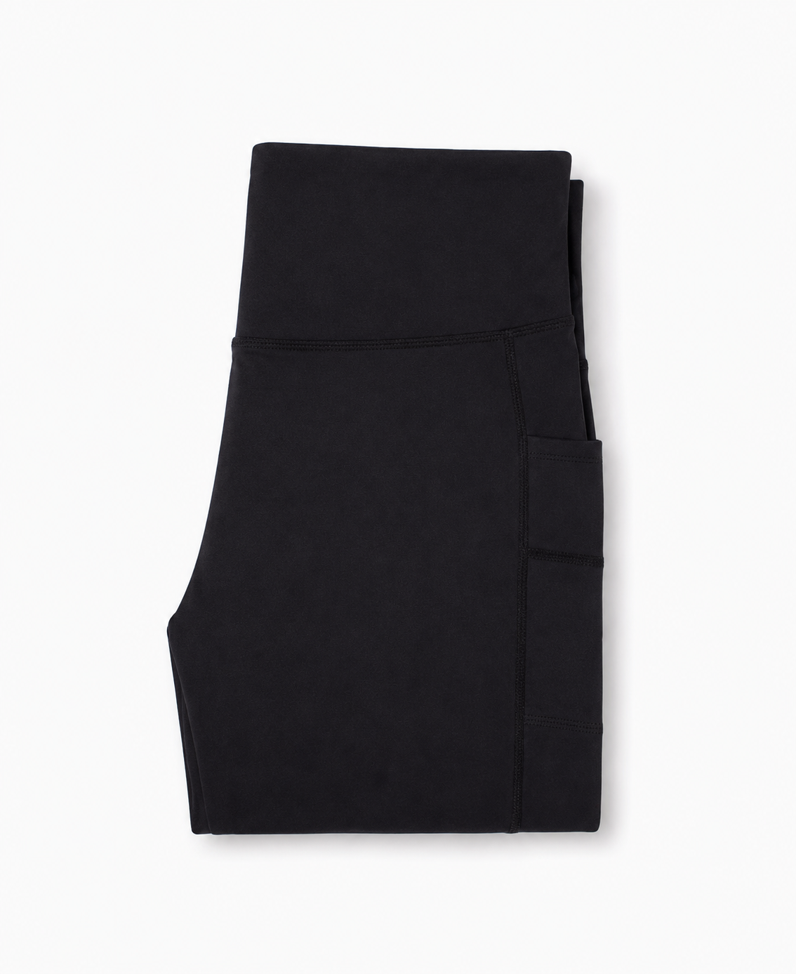 New York Laundry Women's High-Waisted Full Length Leggings with Side Pockets, Jet Black
