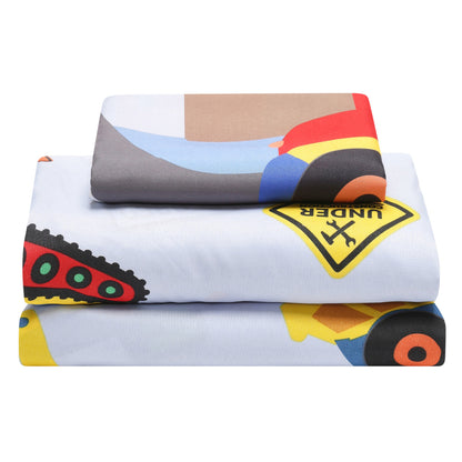 Everyday Kids 4 Piece Construction Bedding Set - Bundle