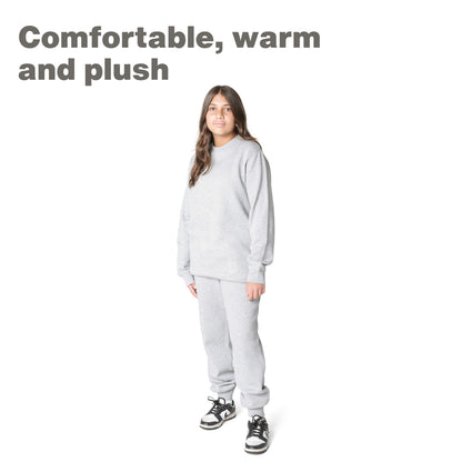 EVERYDAY KIDS Girls’ Fleece Heather Gray Crewneck Sweatshirt