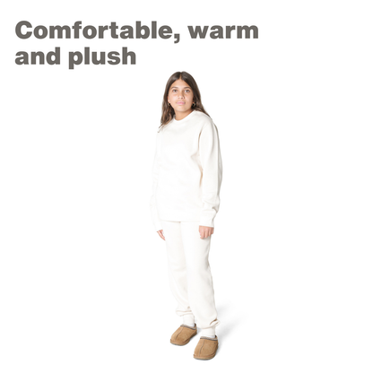 EVERYDAY KIDS Girls’ Off-White Cotton Fleece Sweatpants
