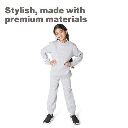 EVERYDAY KIDS Girls’ Fleece Heather Gray Crewneck Sweatshirt