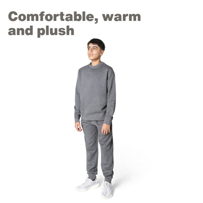EVERYDAY KIDS Boys’ Fleece Charcoal Gray Crewneck Sweatshirt