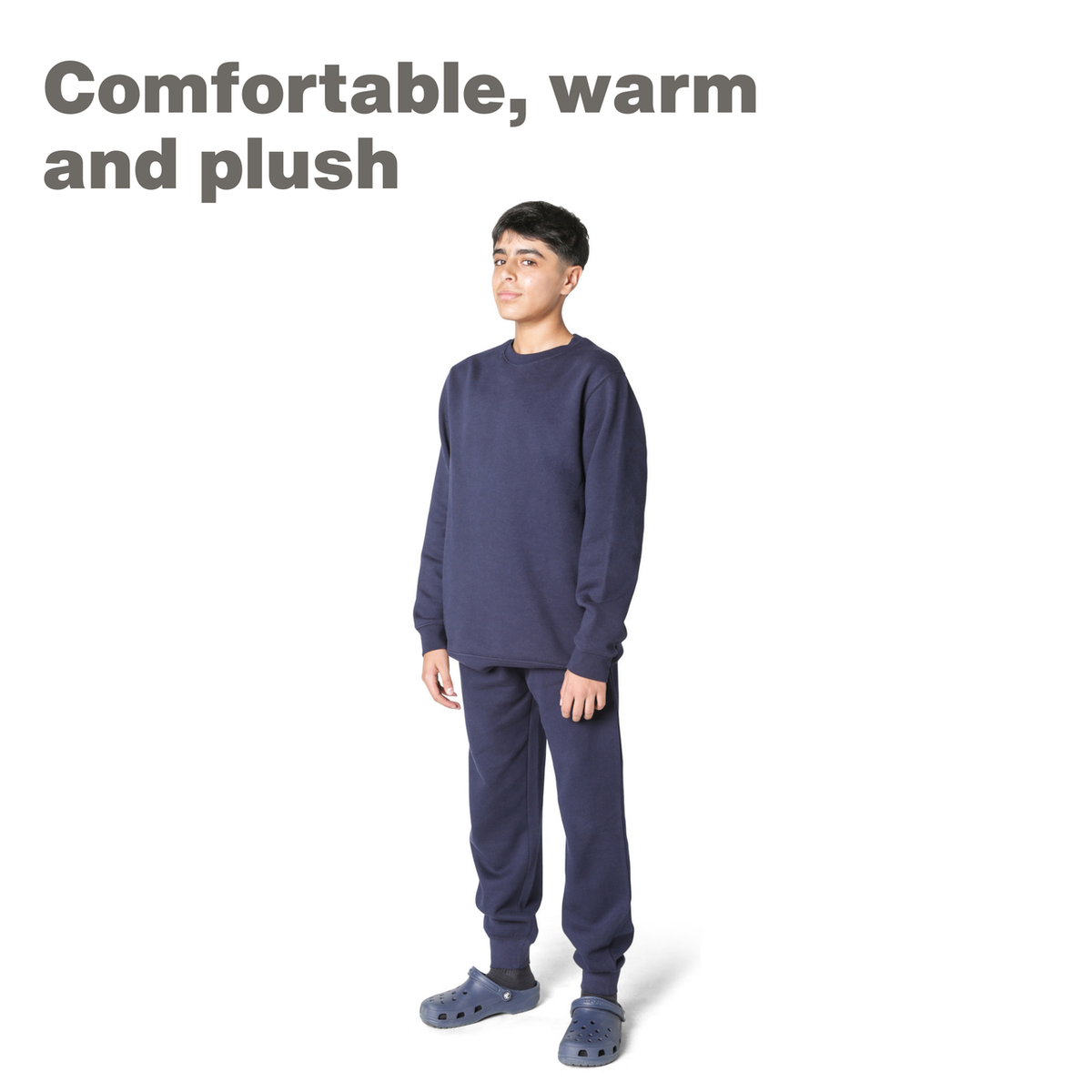 EVERYDAY KIDS Boys’ Fleece Navy Blue Crewneck Sweatshirt