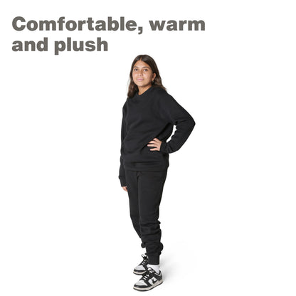 EVERYDAY KIDS Girls’ Black Cotton Fleece Sweatpants