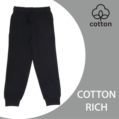 EVERYDAY KIDS Boys Black Cotton Fleece Sweatpants Joggers with Pockets