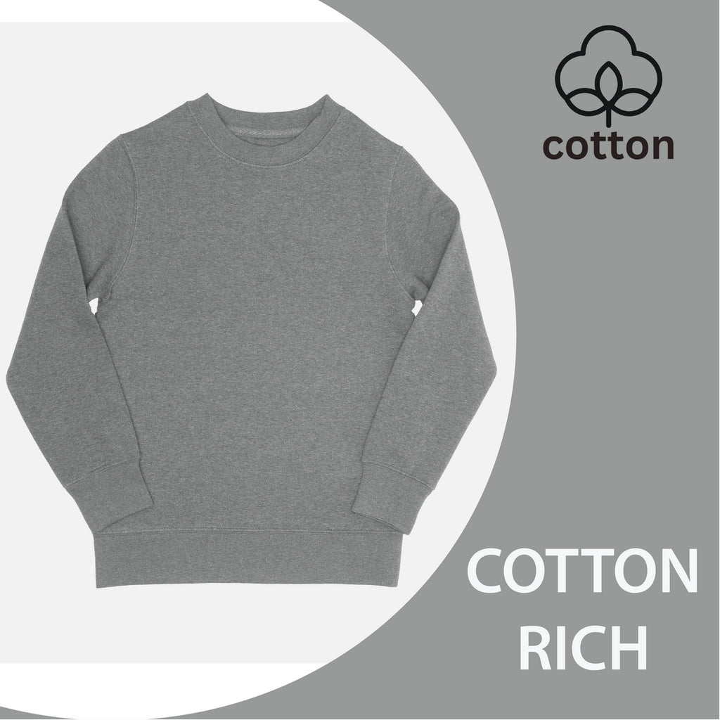 EVERYDAY KIDS Boys’ Fleece Charcoal Gray Crewneck Sweatshirt