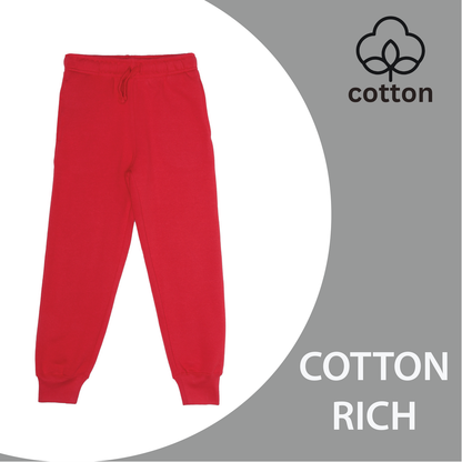 EVERYDAY KIDS Girls’ Red Cotton Fleece Sweatpants