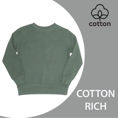 EVERYDAY KIDS Boys’ Fleece Green Crewneck Sweatshirt