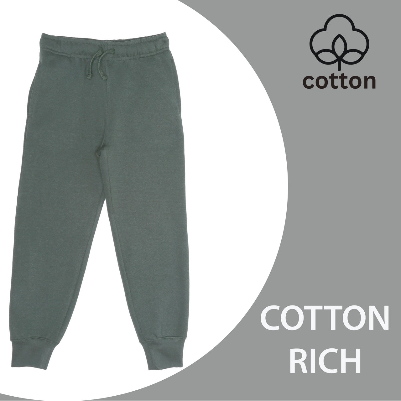 EVERYDAY KIDS Girls’ Green Cotton Fleece Sweatpants