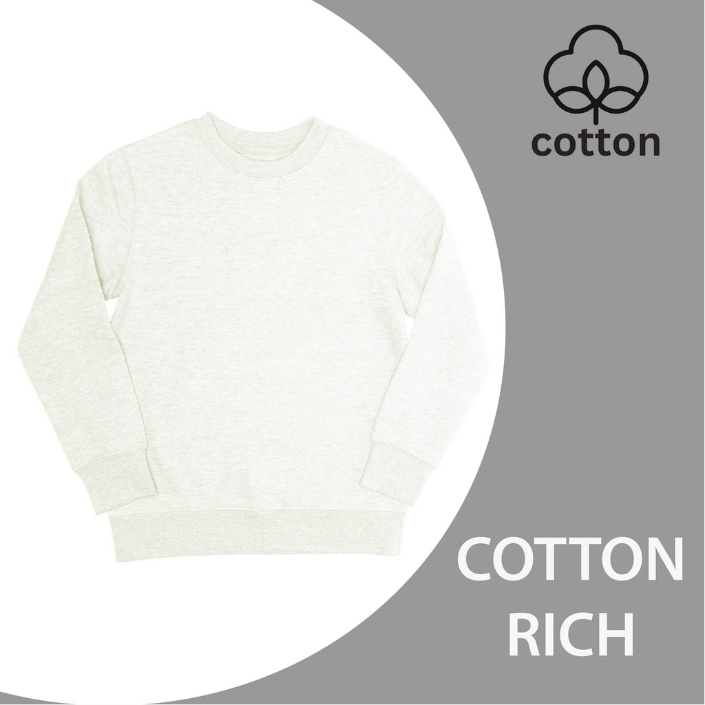 EVERYDAY KIDS Boys’ Fleece Off-White Crewneck Sweatshirt