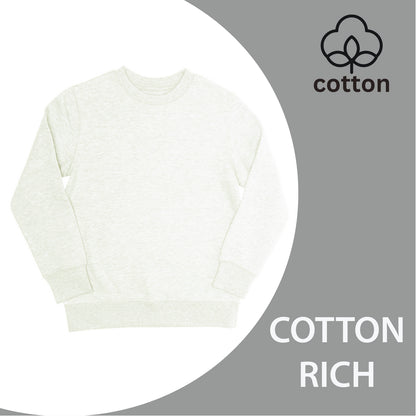 EVERYDAY KIDS Girls’ Fleece Off-White Crewneck Sweatshirt