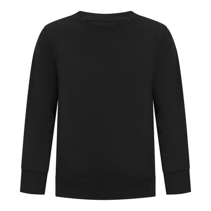 EVERYDAY KIDS Girls’ Fleece Black Crewneck Sweatshirt