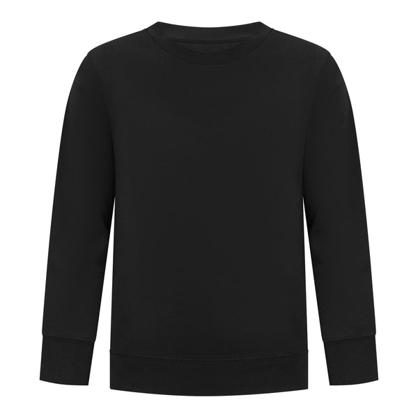 EVERYDAY KIDS Girls’ Fleece Black Crewneck Sweatshirt