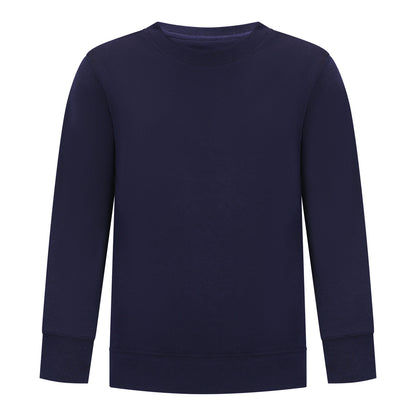 EVERYDAY KIDS Girls’ Fleece Navy Blue Crewneck Sweatshirt