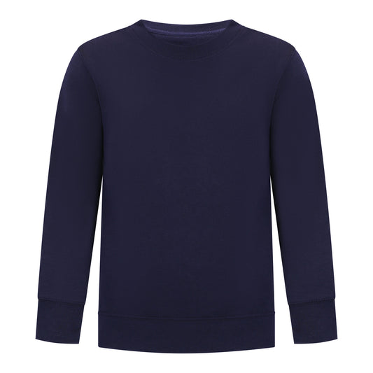 EVERYDAY KIDS Girls’ Fleece Navy Blue Crewneck Sweatshirt