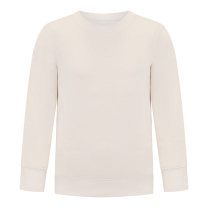 EVERYDAY KIDS Girls’ Fleece Off-White Crewneck Sweatshirt
