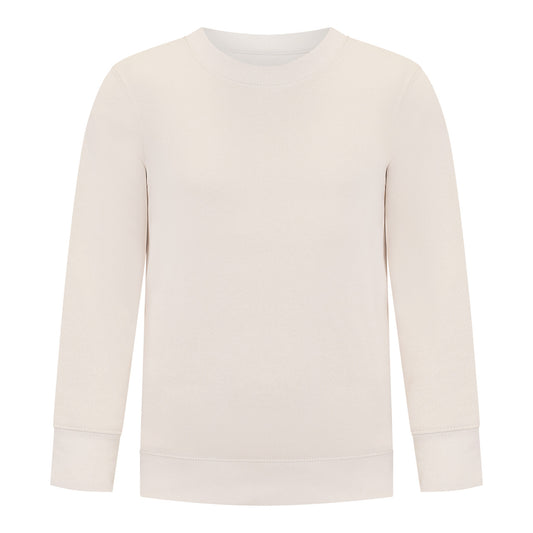 EVERYDAY KIDS Girls’ Fleece Off-White Crewneck Sweatshirt