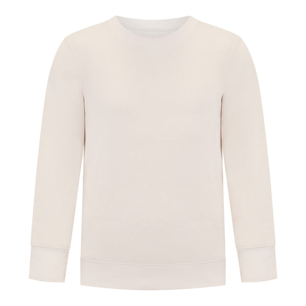 EVERYDAY KIDS Girls’ Fleece Off-White Crewneck Sweatshirt