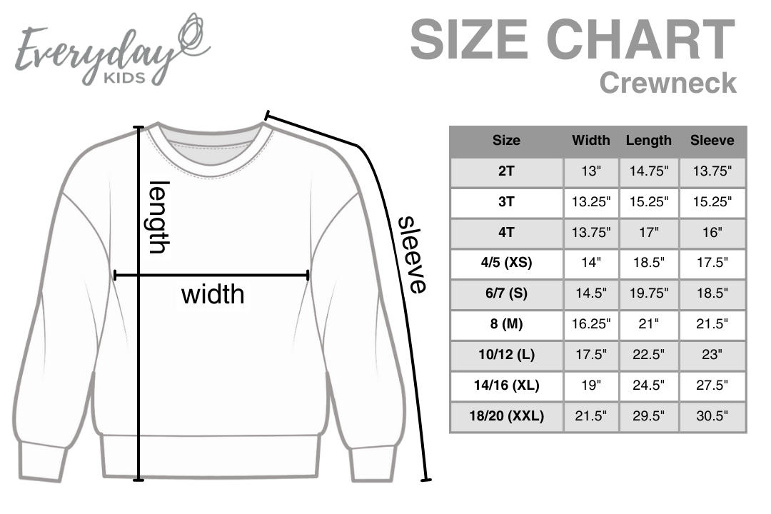 EVERYDAY KIDS Girls’ Fleece Black Crewneck Sweatshirt