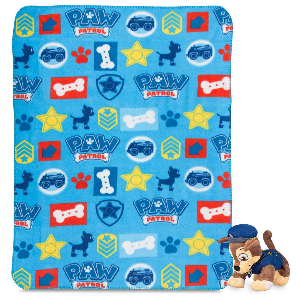 PAW Patrol Chase Fleece Throw and Character Hugger Pillow Set
