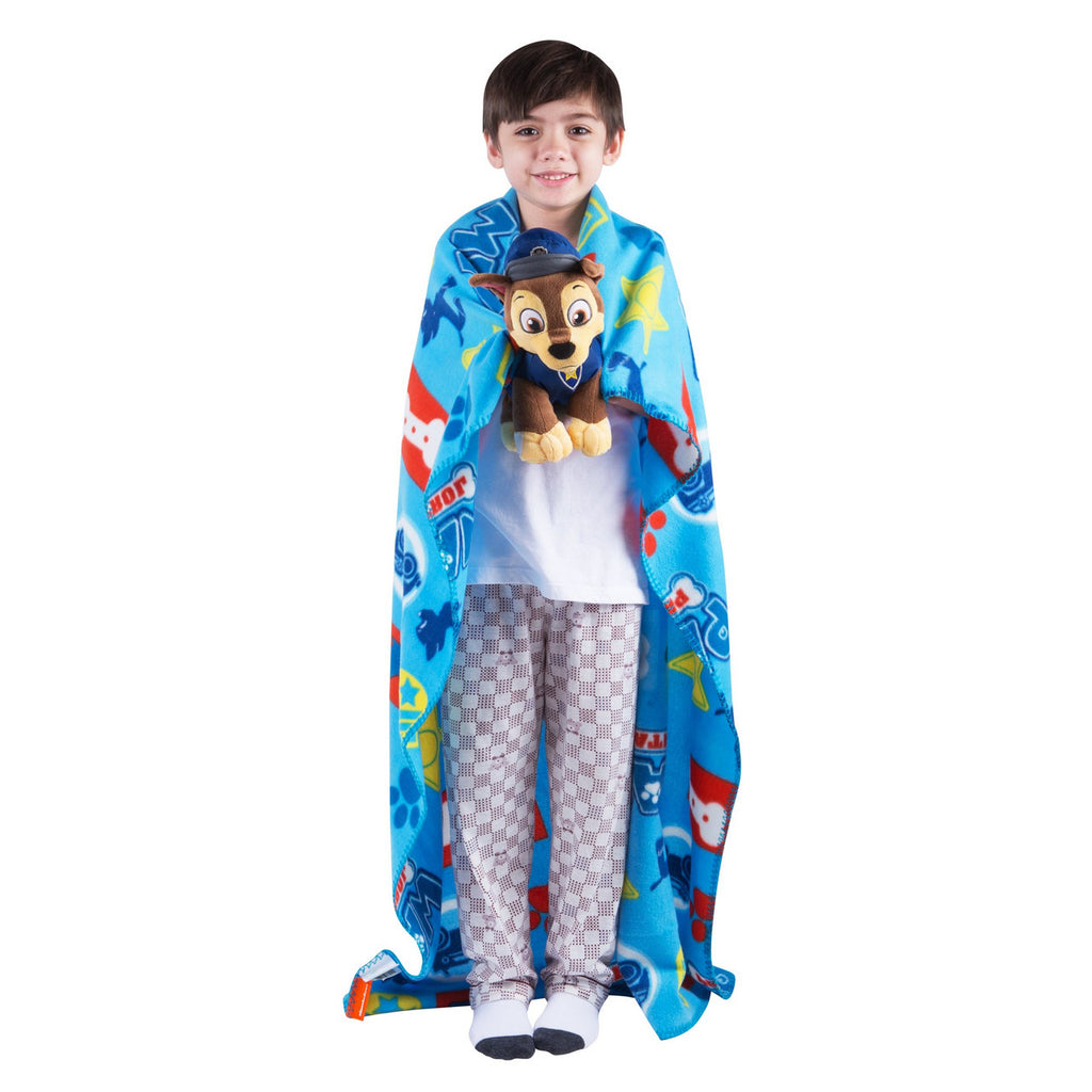 PAW Patrol Chase Fleece Throw and Character Hugger Pillow Set