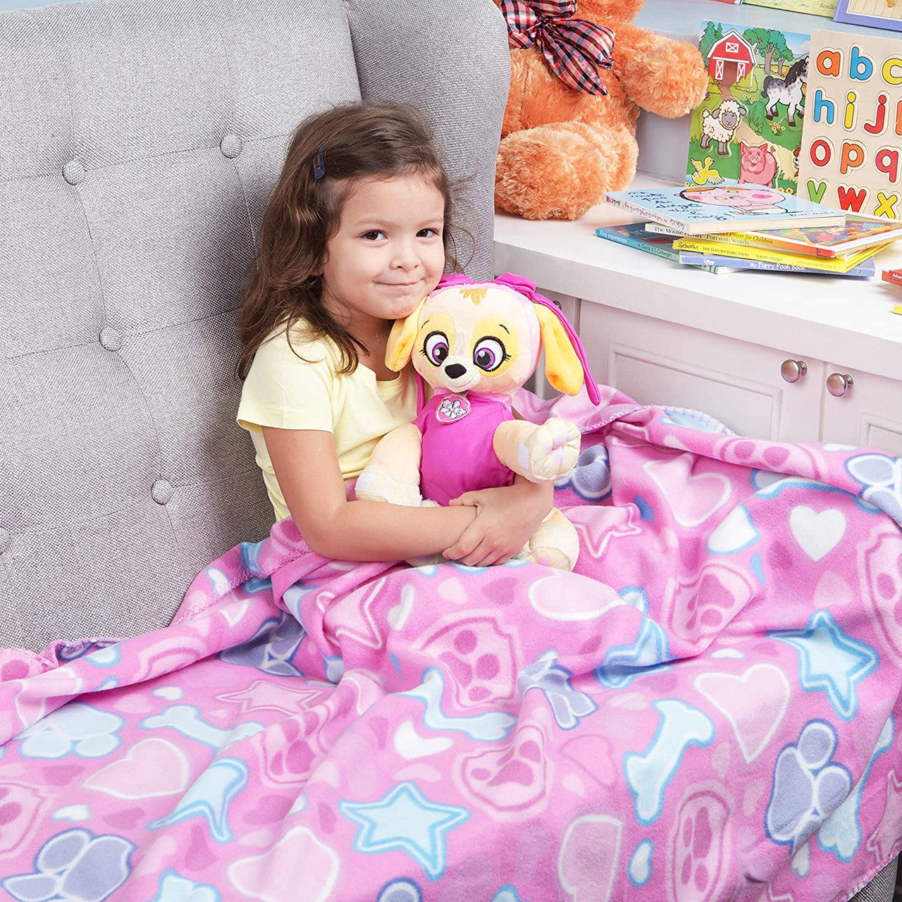 PAW Patrol Skye Fleece Throw and Character Hugger Pillow Set