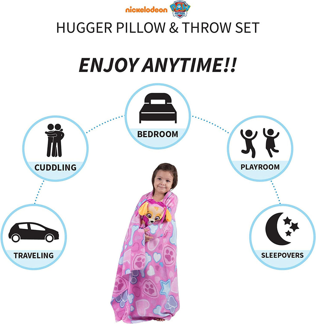 PAW Patrol Skye Fleece Throw and Character Hugger Pillow Set