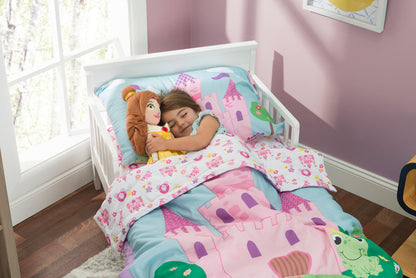 Everyday Kids 4 Piece Toddler Bedding Set -Princess Storyland
