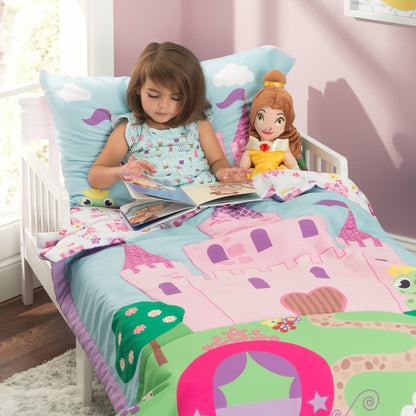 Everyday Kids 4 Piece Toddler Bedding Set -Princess Storyland